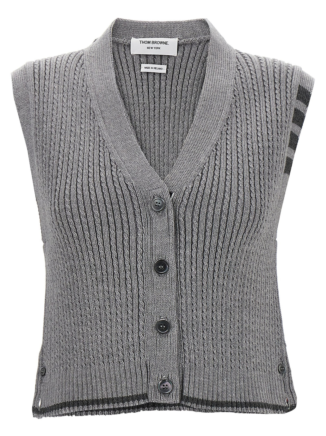 Baby Cable Cropped Gilet Grigio