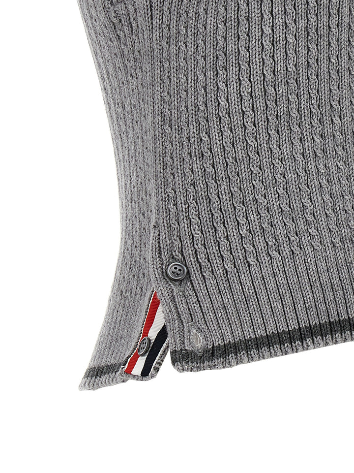 Baby Cable Cropped Gilet Grigio