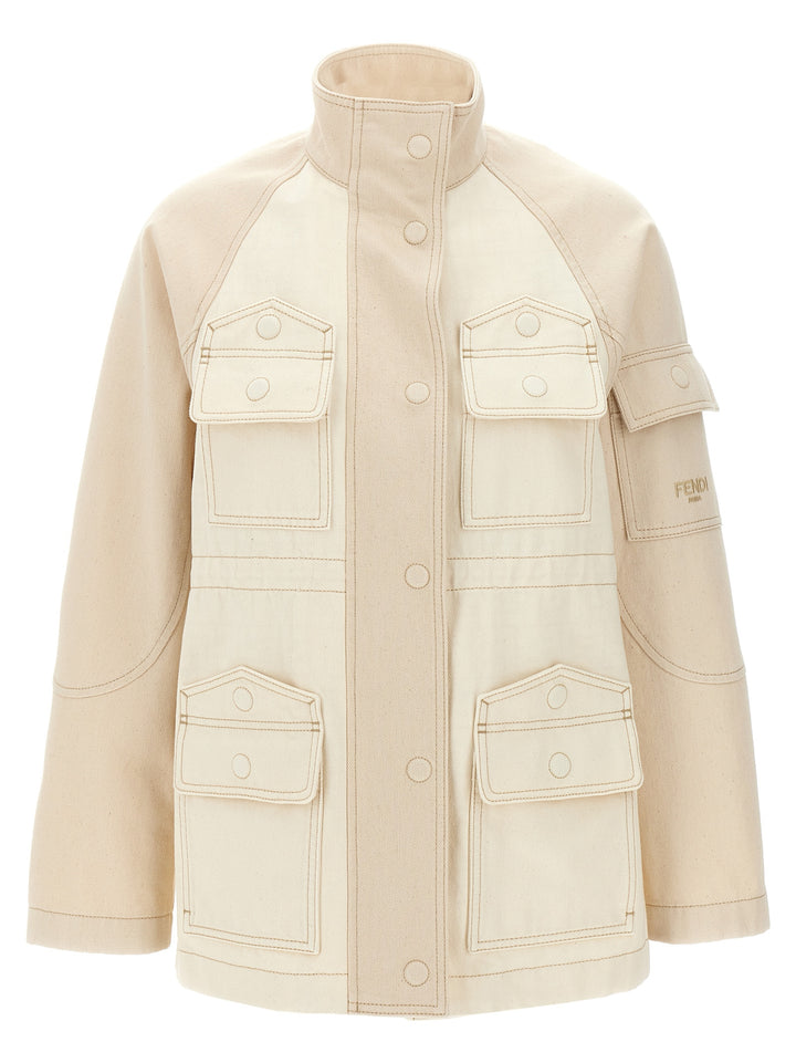 Denim Parka Giacche Beige