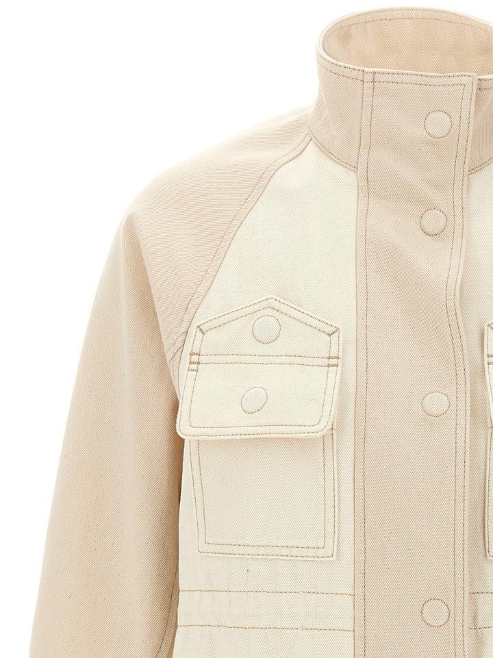 Denim Parka Giacche Beige