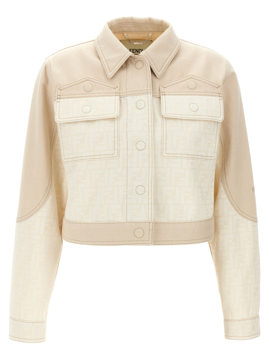 Two-Tone Denim Jacket Giacche Beige