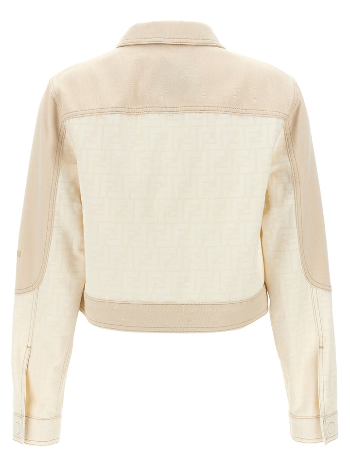 Two-Tone Denim Jacket Giacche Beige