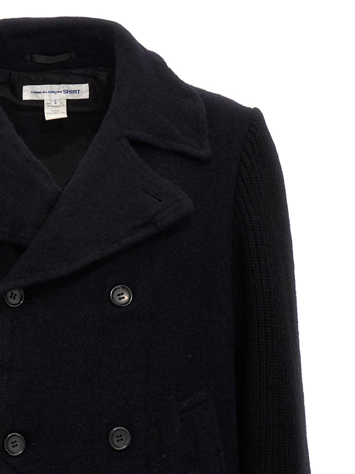 Double-Breasted Wool Coat Trench E Impermeabili Blu