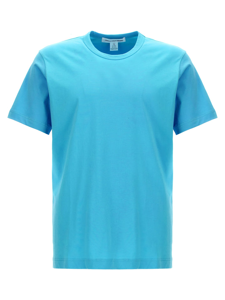 Logo Print Cotton T Shirt Celeste