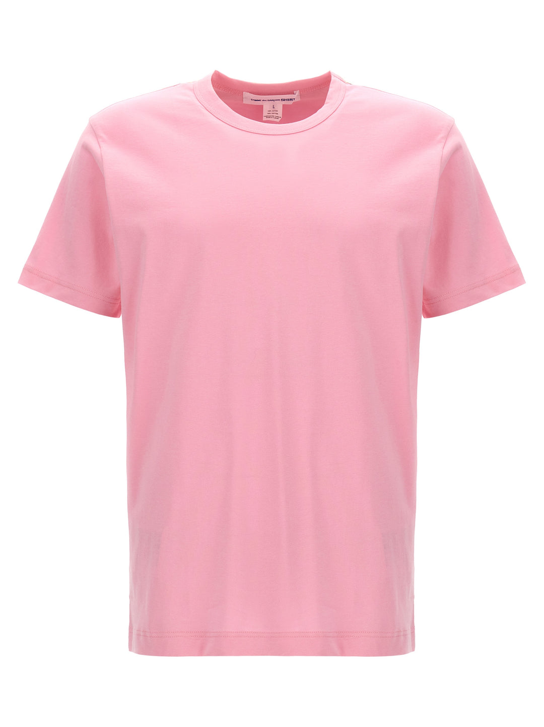 Logo Print Cotton T Shirt Rosa