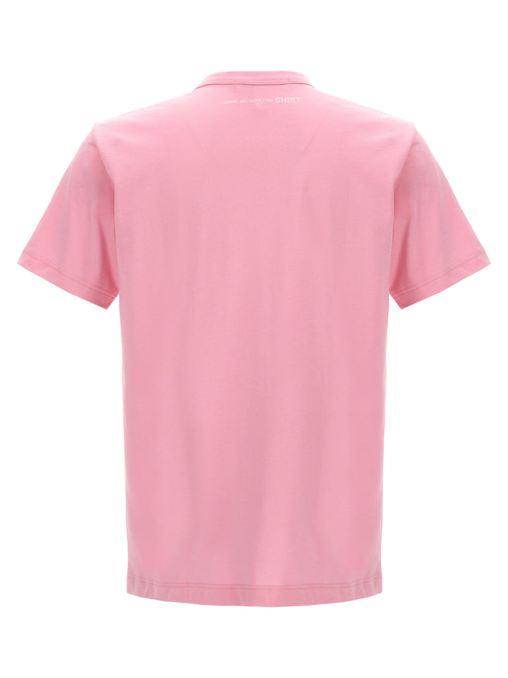 Logo Print Cotton T Shirt Rosa