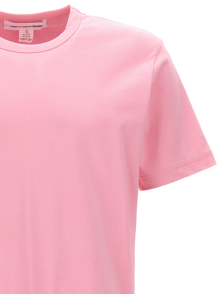 Logo Print Cotton T Shirt Rosa