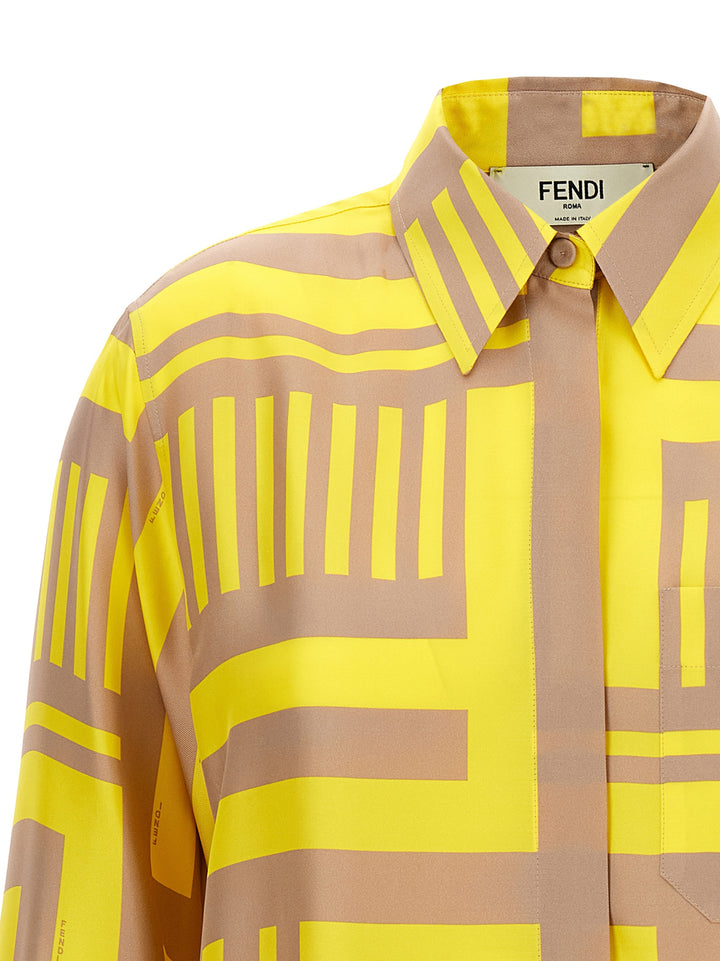 Fendi Labyrinth Camicie Giallo