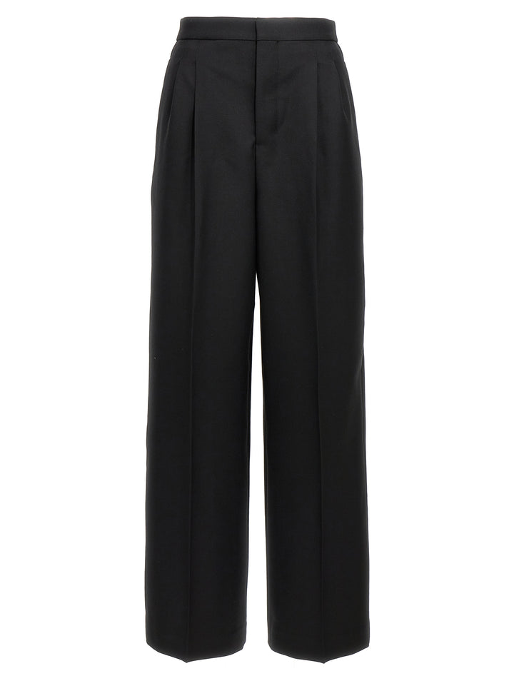 With Front Pleats Pantaloni Nero