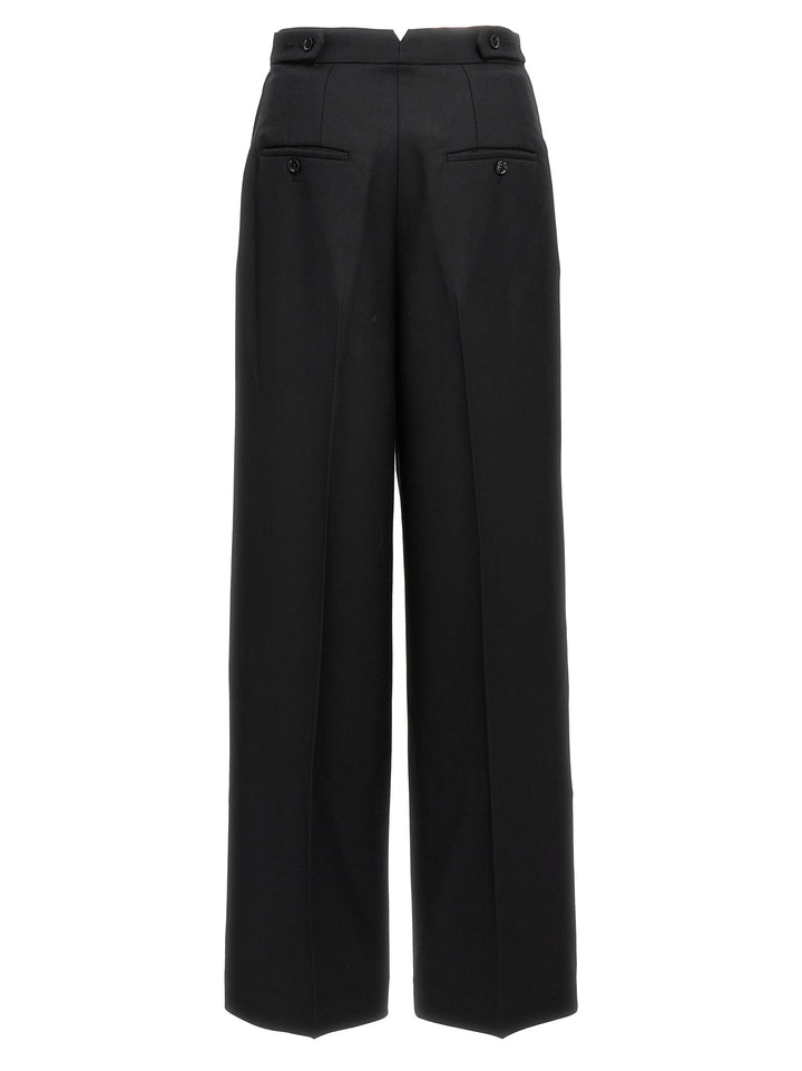 With Front Pleats Pantaloni Nero