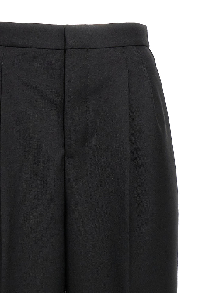 With Front Pleats Pantaloni Nero