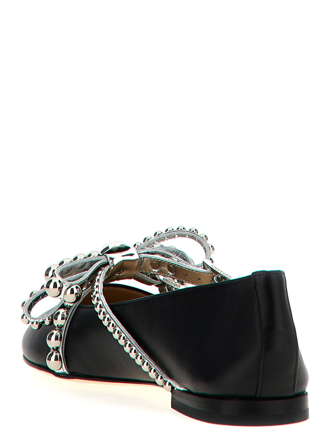 Crystal Studs Flat Shoes Nero