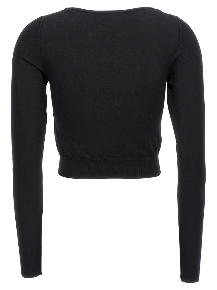 Logo Cropped Sweater Maglioni Nero