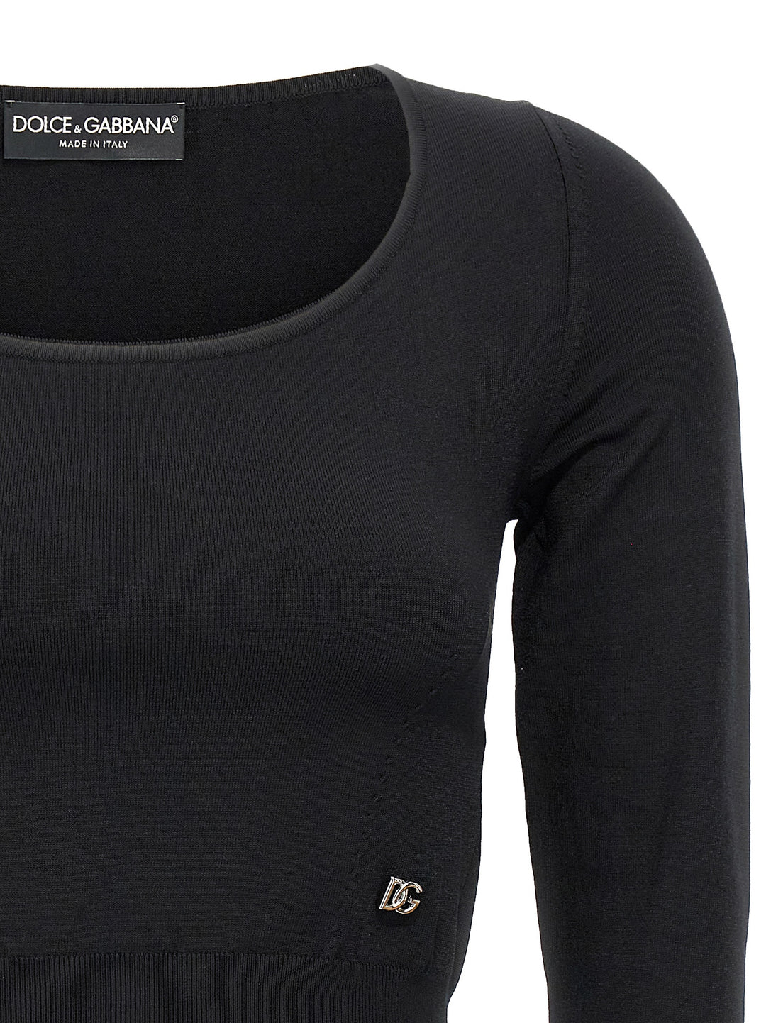 Logo Cropped Sweater Maglioni Nero