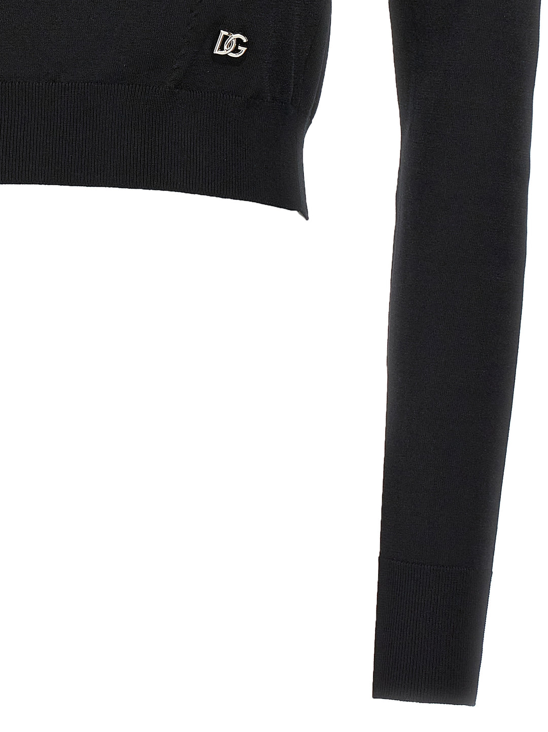 Logo Cropped Sweater Maglioni Nero