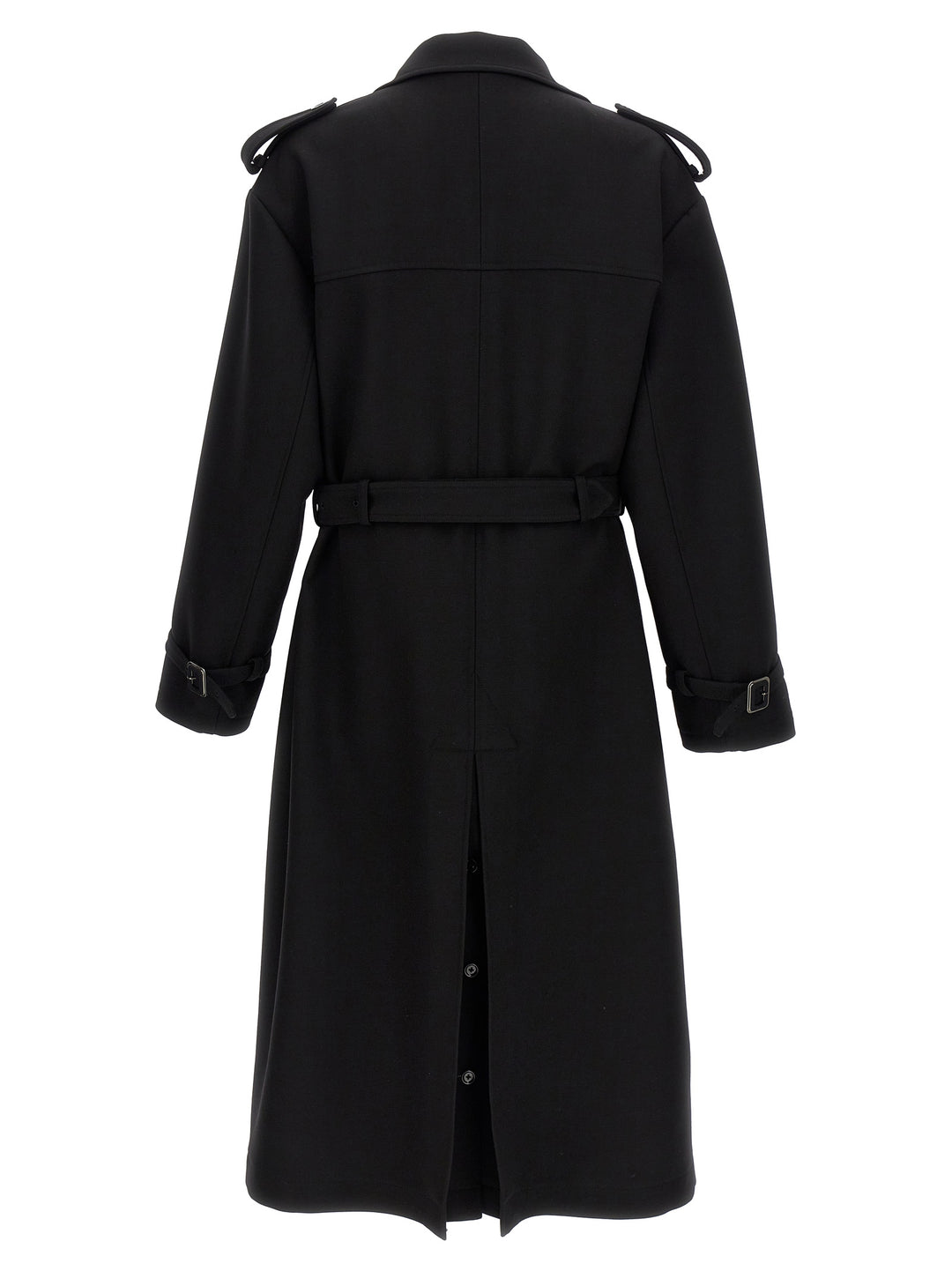 Double-Breasted Trench Coat Trench E Impermeabili Nero