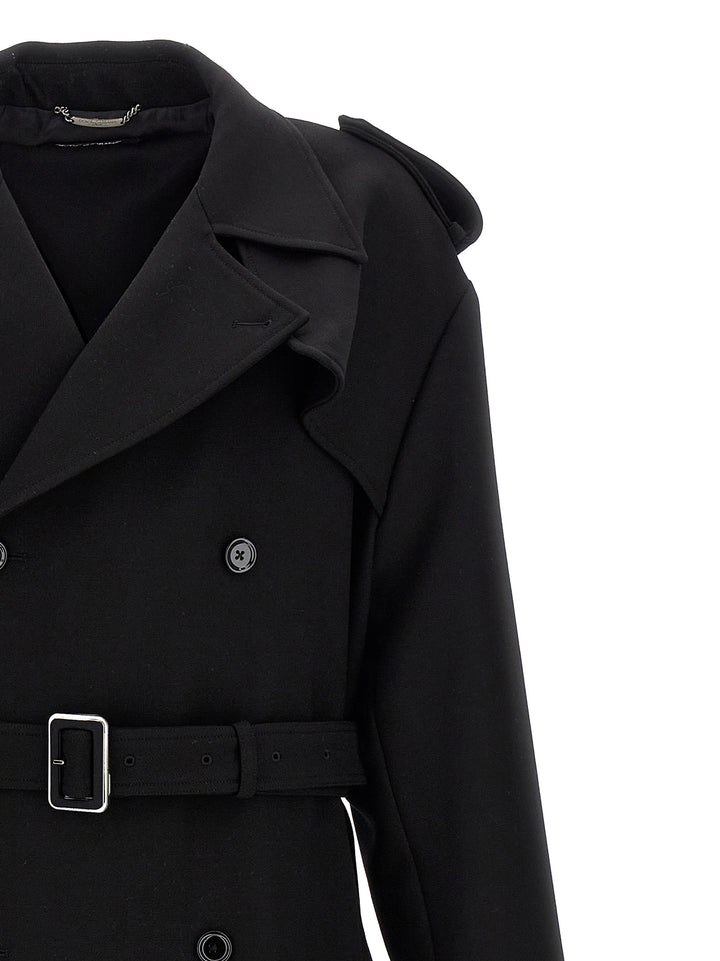 Double-Breasted Trench Coat Trench E Impermeabili Nero