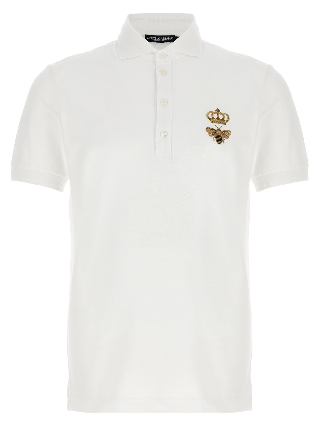 Logo Embroidery  Shirt Polo Bianco