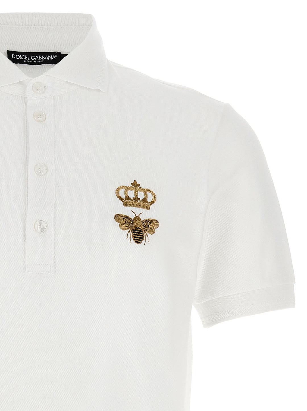 Logo Embroidery  Shirt Polo Bianco