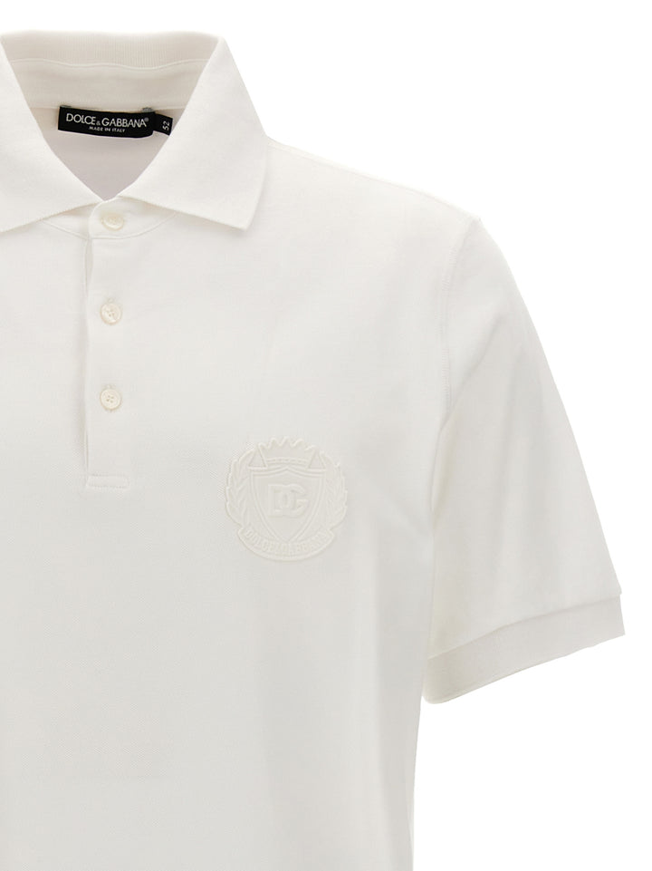 Logo Patch  Shirt Polo Bianco