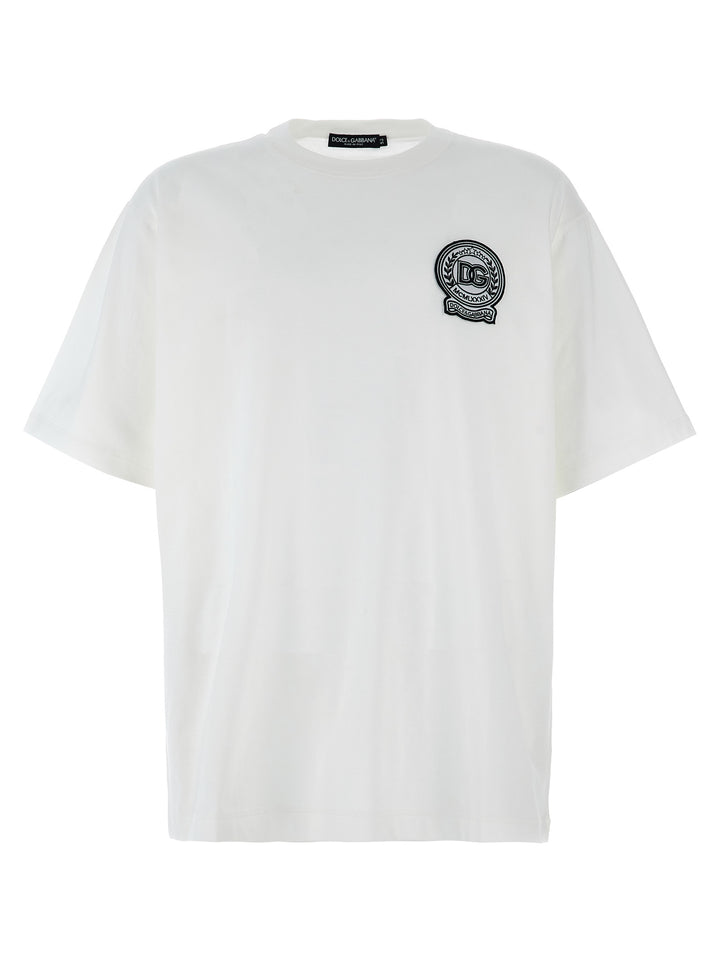 Logo Patch T Shirt Bianco