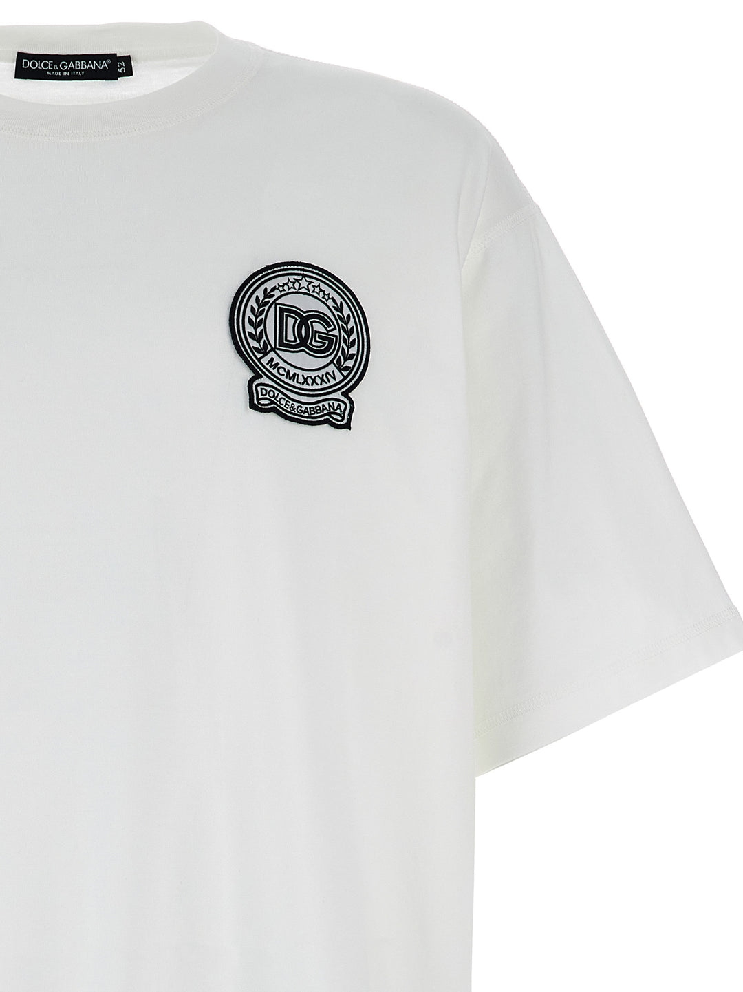 Logo Patch T Shirt Bianco