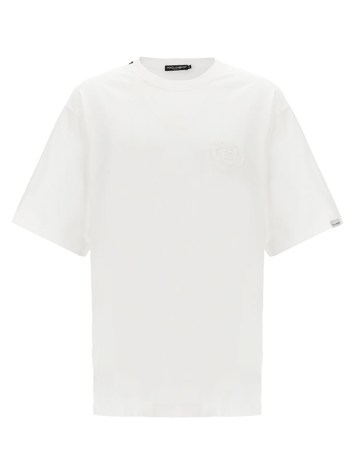 Logo Embroidery T Shirt Bianco