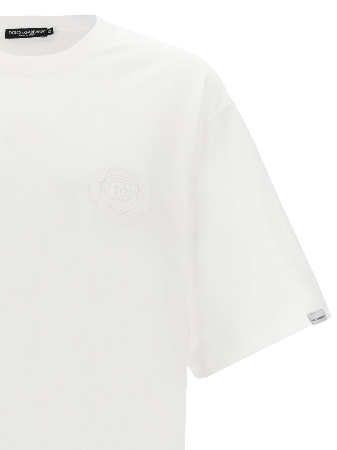 Logo Embroidery T Shirt Bianco