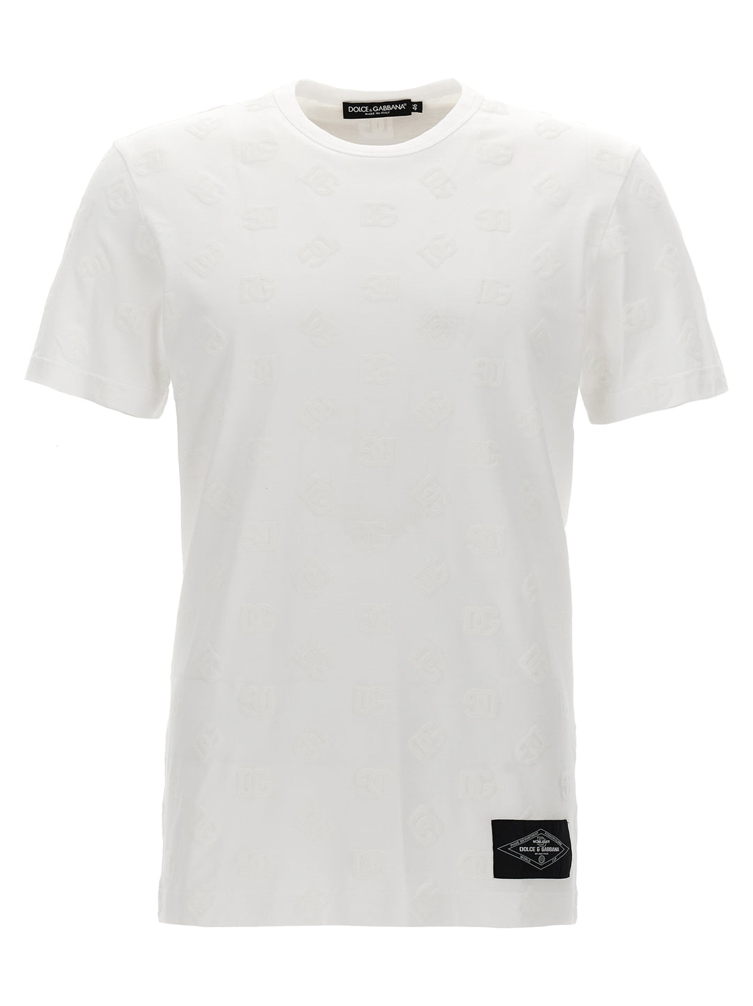 Flocked Logo T Shirt Bianco