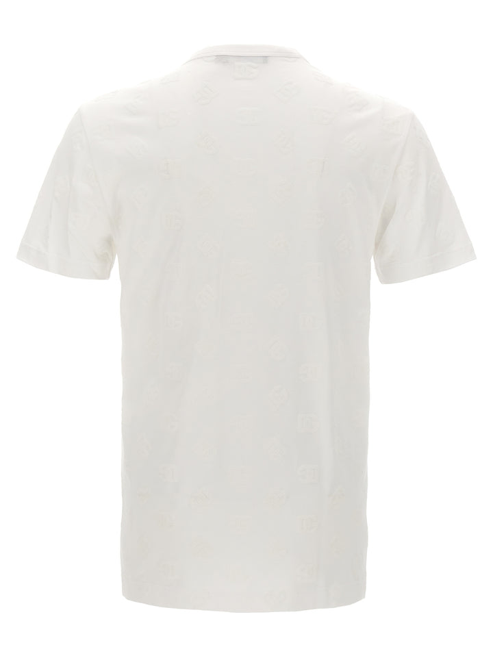 Flocked Logo T Shirt Bianco