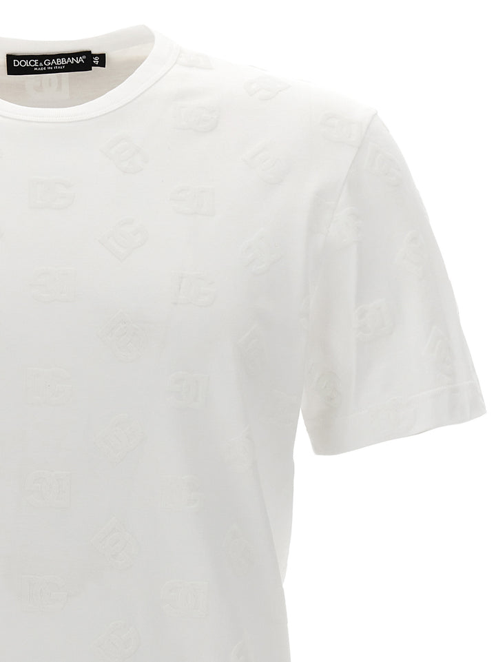 Flocked Logo T Shirt Bianco