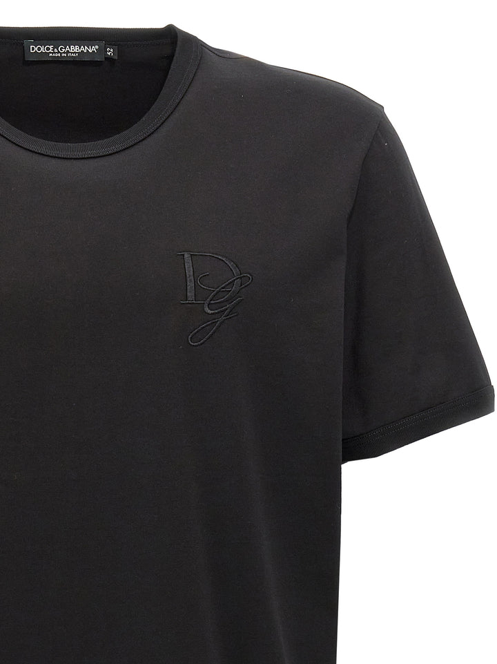 Logo Embroidery T Shirt Nero