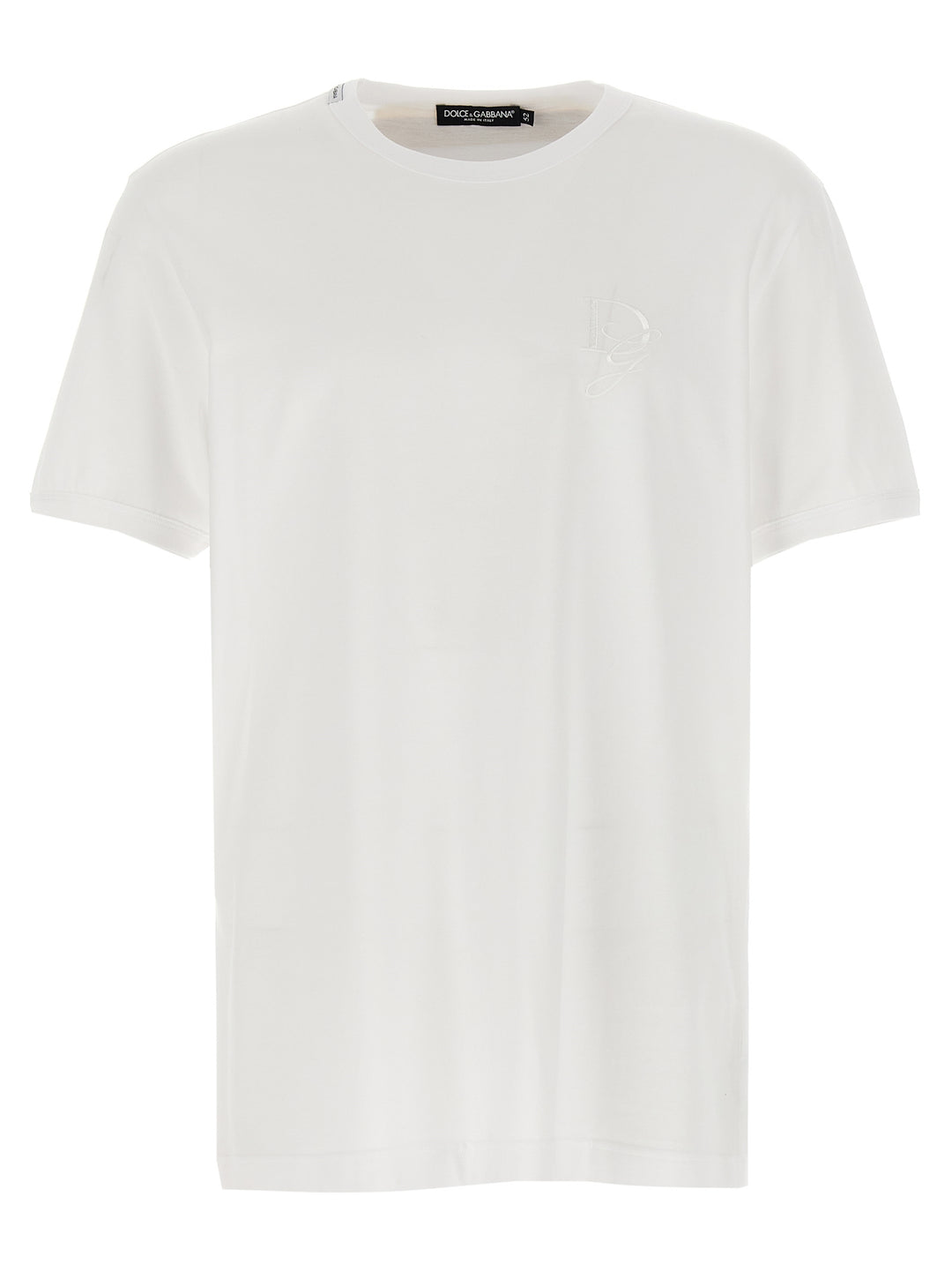 Logo Embroidery T Shirt Bianco