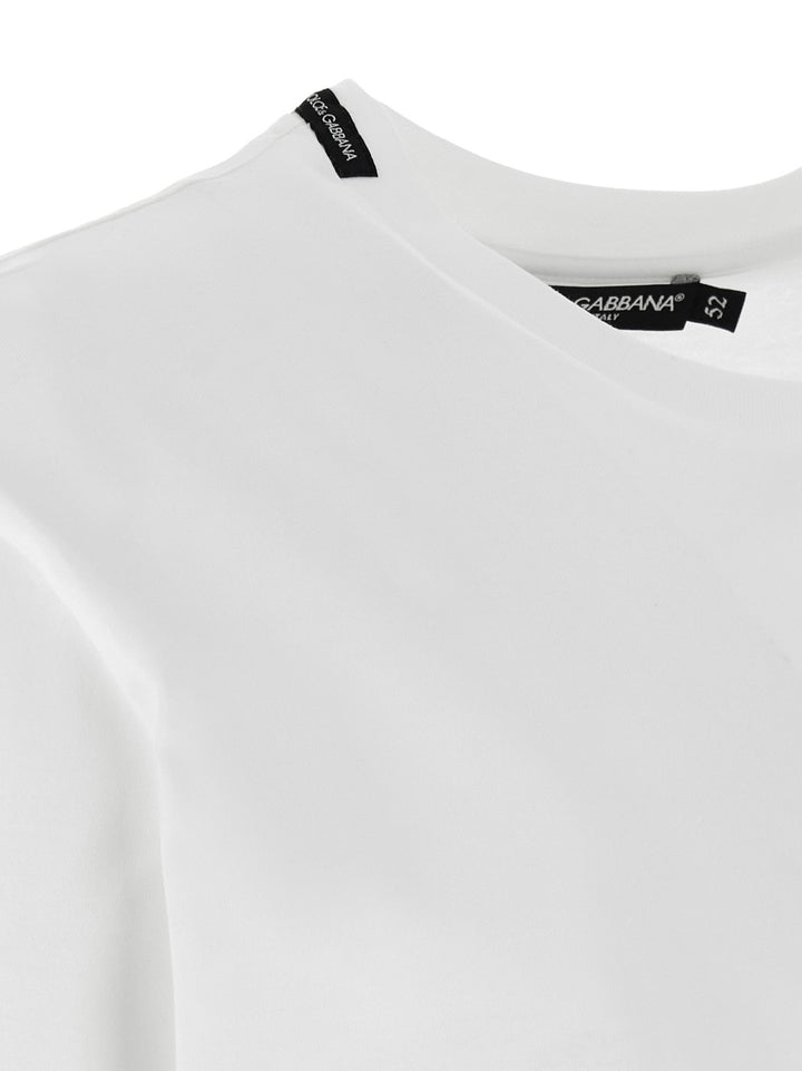 Logo Embroidery T Shirt Bianco