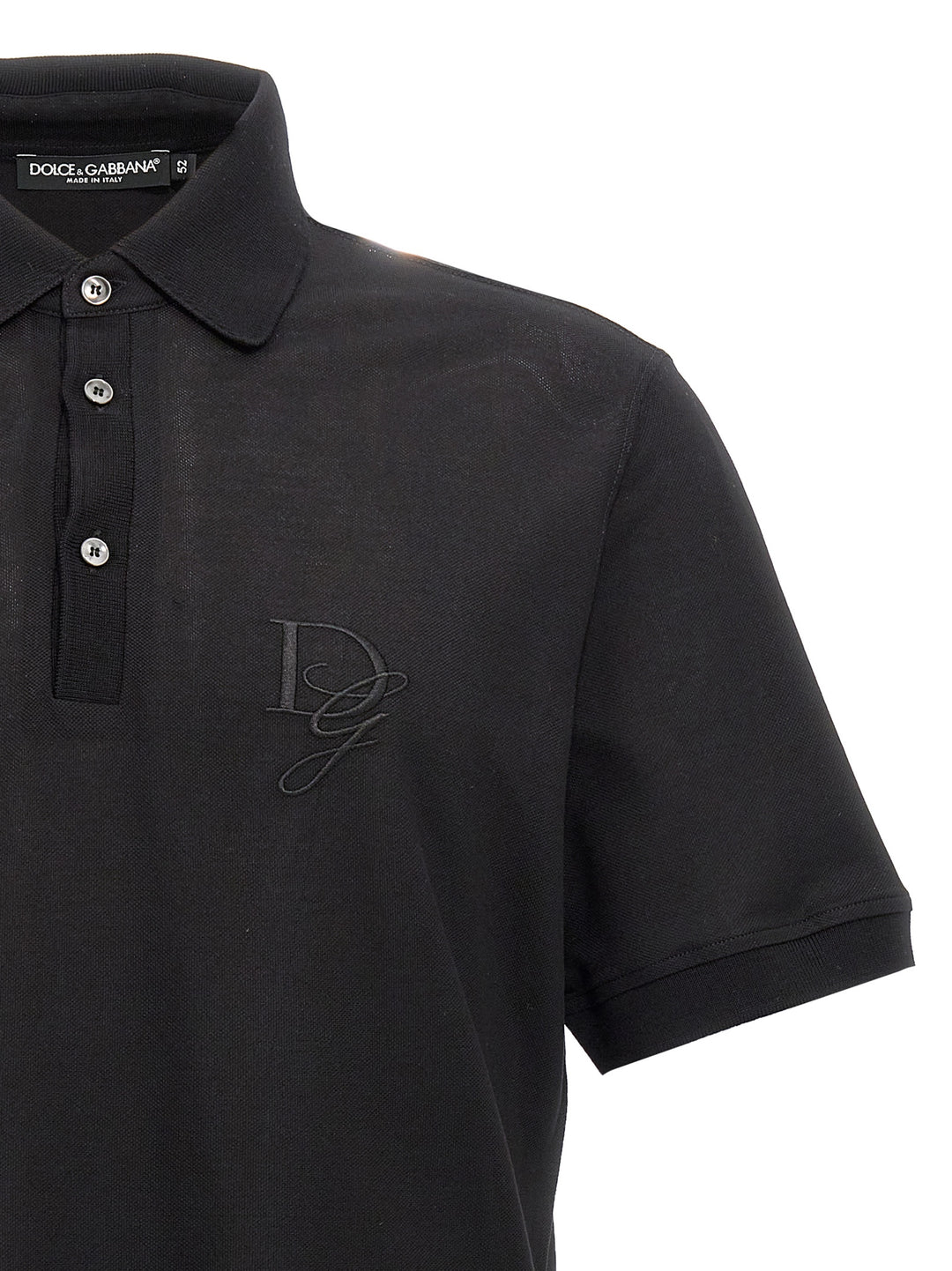 Logo Embroidery  Shirt Polo Nero