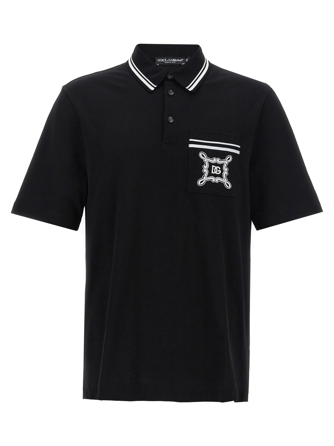 Logo Embroidery  Shirt Polo Nero