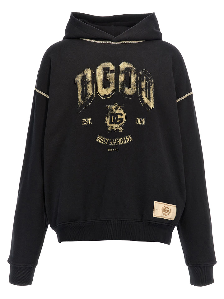 Logo Print Hoodie Felpe Nero