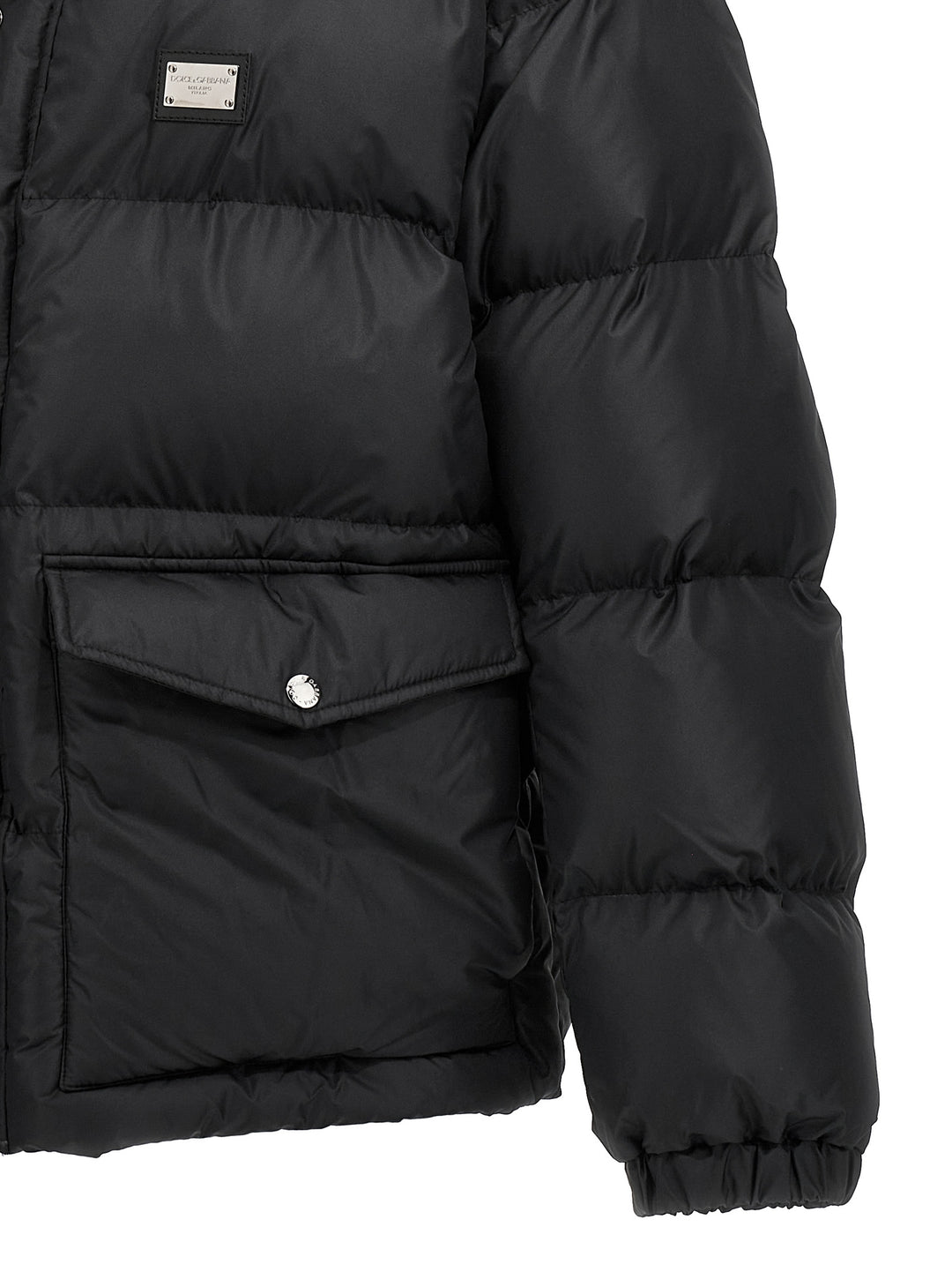 Logo Plate Down Jacket Giacche Nero