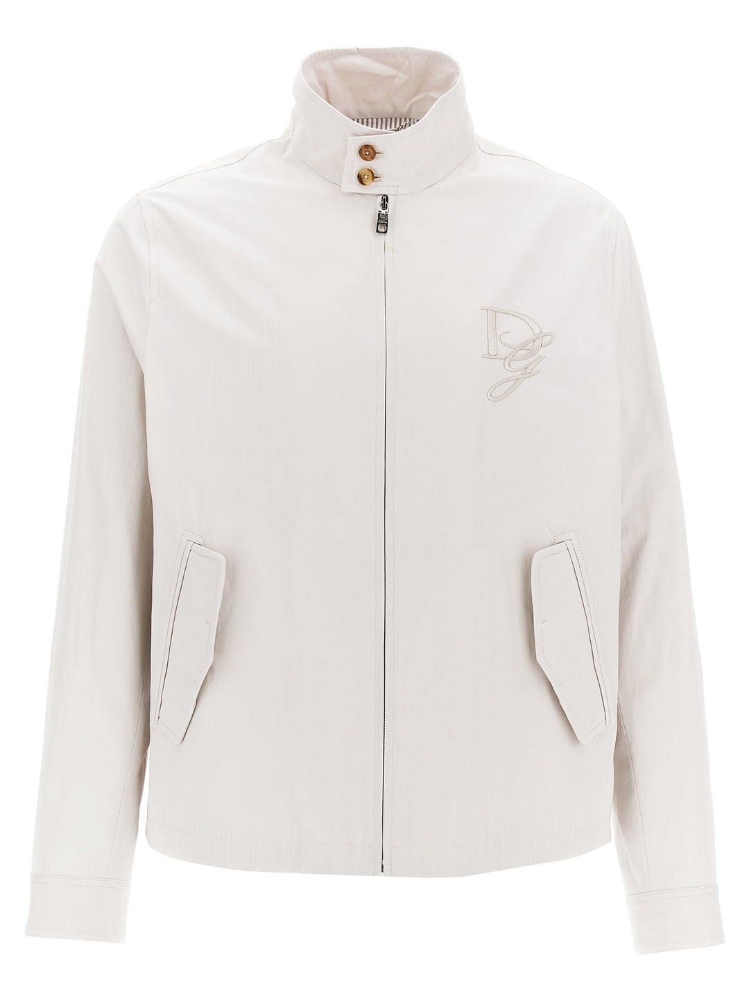 Logo Embroidery Jacket Giacche Beige