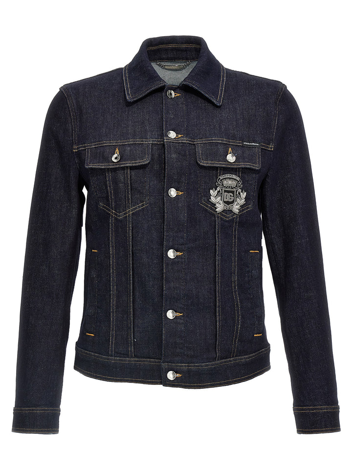 Logo Denim Jacket Giacche Blu