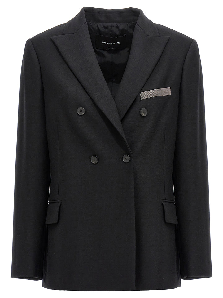 Jewel Double Breast Blazer Jacket Blazer And Suits Nero