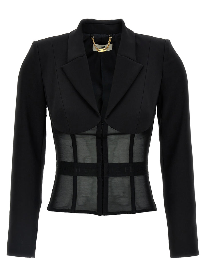 CrêPe And Tulle Blazer Blazer And Suits Nero