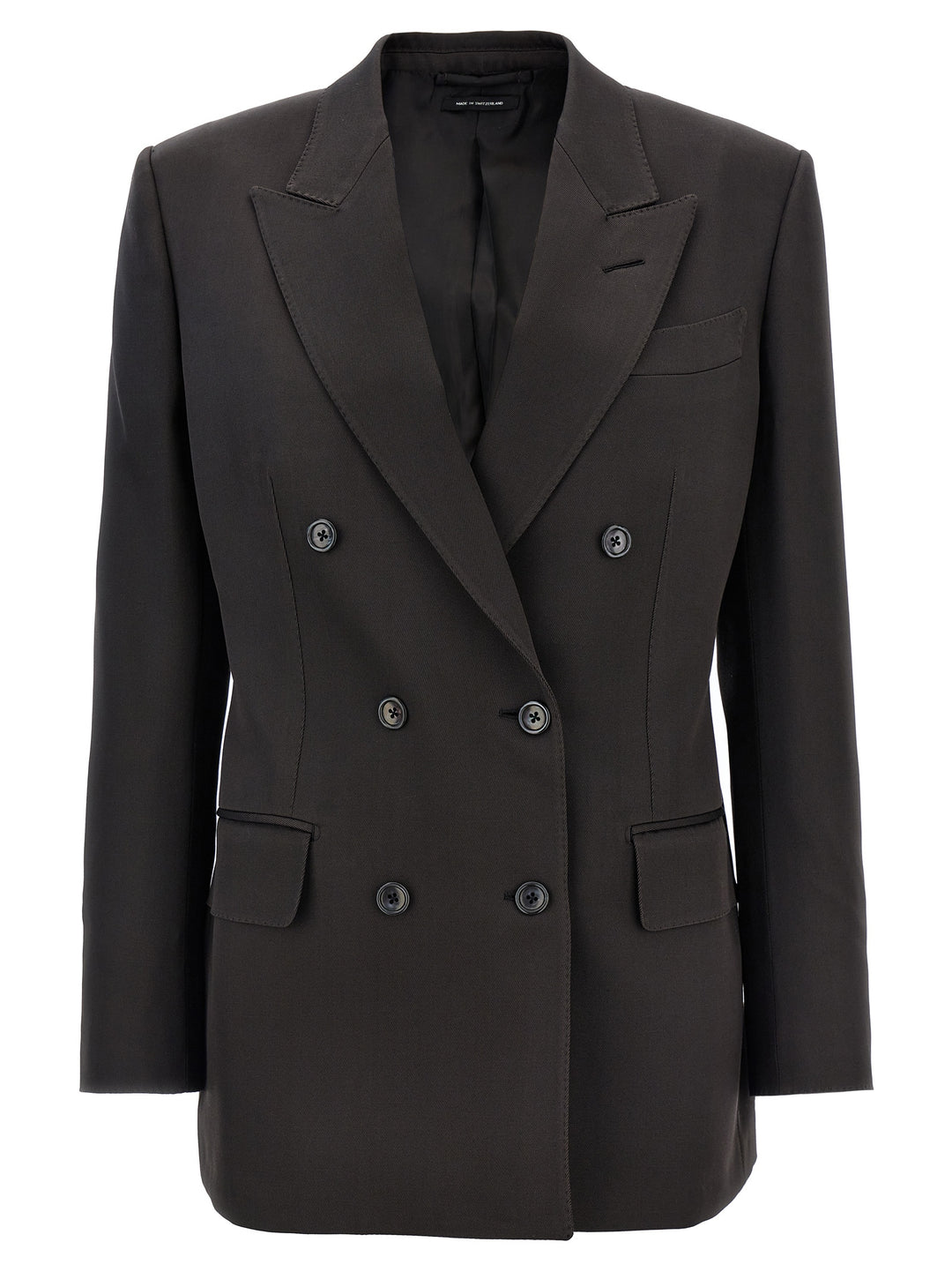 Twill Double-Breasted Blazer Blazer And Suits Marrone