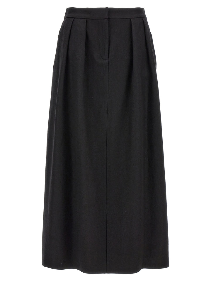 Wool Midi Skirt Gonne Nero