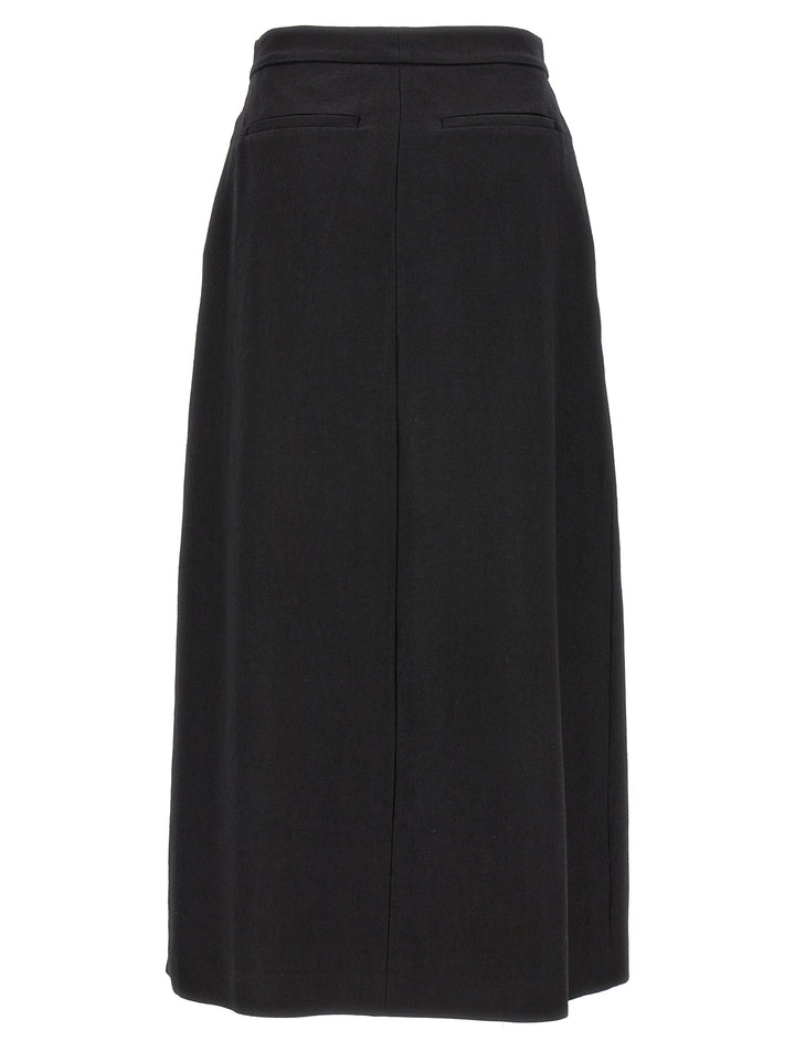 Wool Midi Skirt Gonne Nero