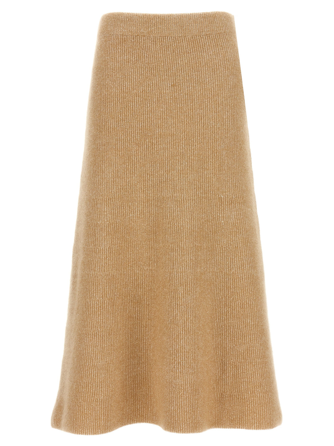 Knitted Flared Skirt Gonne Beige