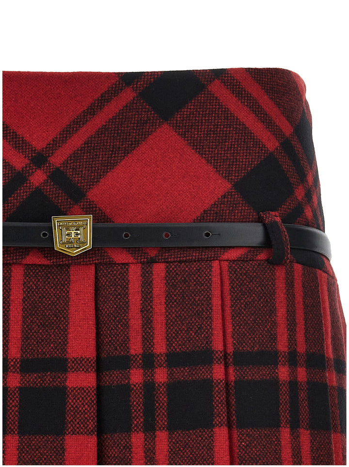 Tartan Belt Skirt Gonne Multicolor