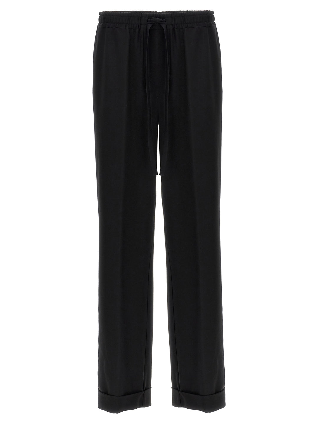 Contrast Piping Pantaloni Nero