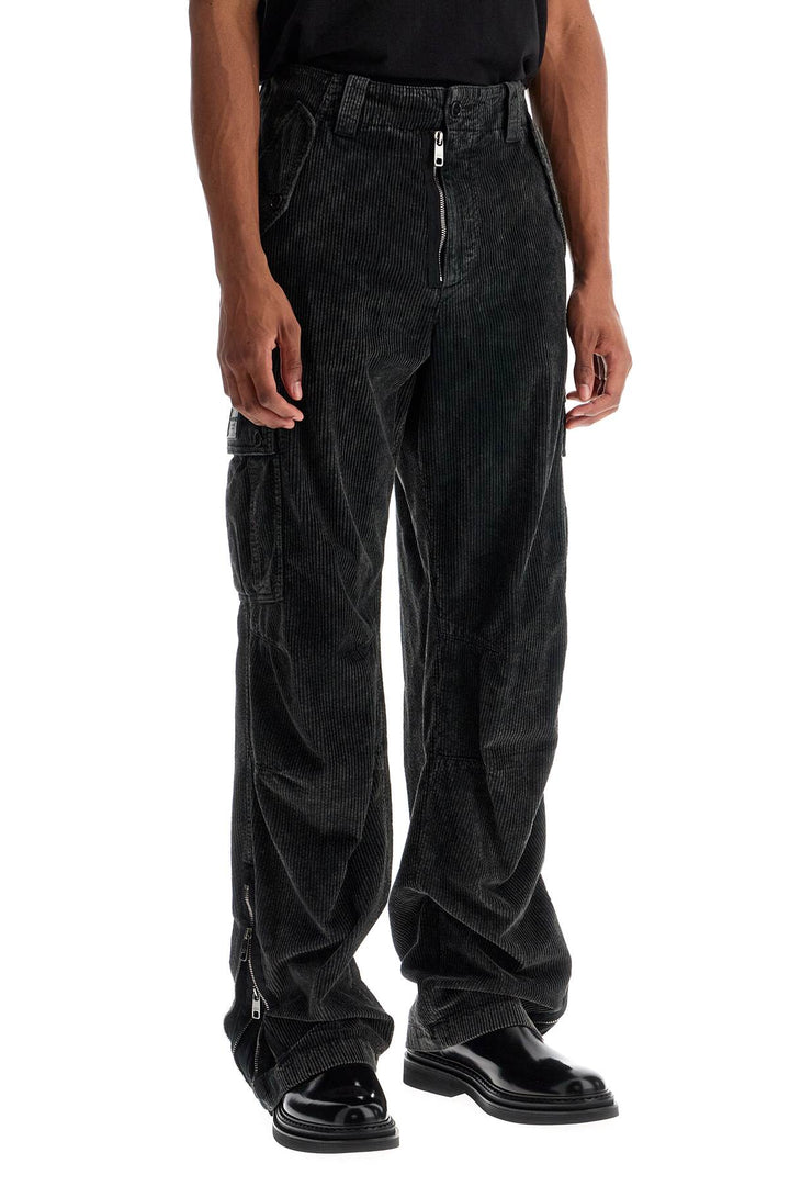 Pantaloni Cargo In Corduroy