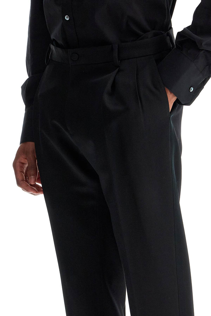 Pantaloni Tuxedo In Gabardina